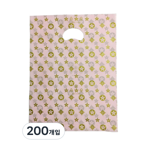 팩스타 펀칭 비닐 포장봉투 가로 25cm x 세로 35cm PE25, 핑크AA, 200개입