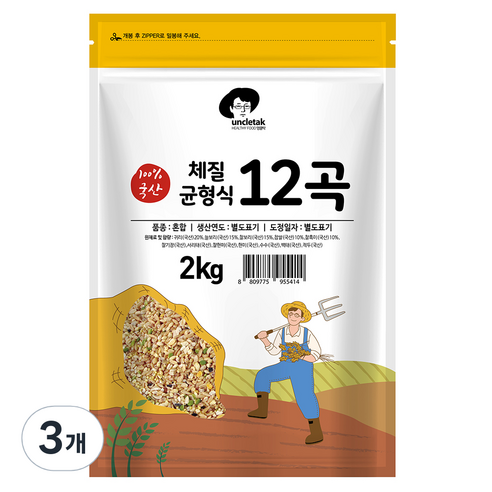엉클탁 체질균형식 12곡, 2kg, 3개