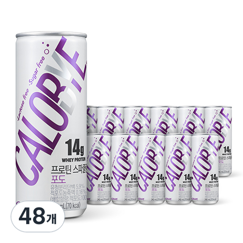 칼로바이 프로틴 스파클링 WPI 단백질 음료 포도맛, 240ml, 48개