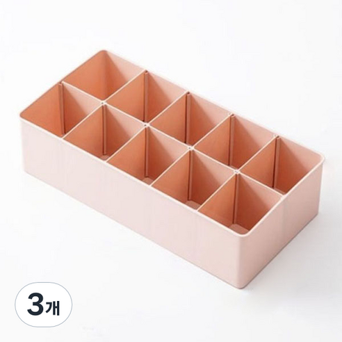 스타 다용도 칸막이 정리함 10칸 15.7cm, 19 핑크, 3개