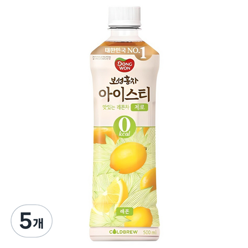 동원보성홍차 아이스티 제로 레몬, 500ml, 5개