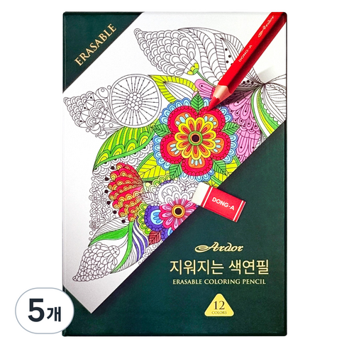 동아 대삼각 아도르 지워지는색연필, 12색, 5개