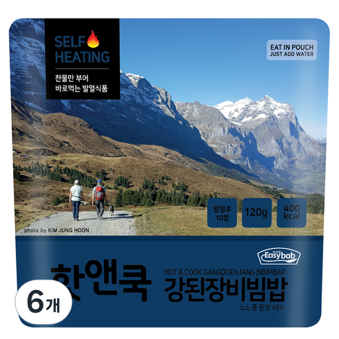 이지밥 핫앤쿡 강된장비빔밥, 6개, 120g