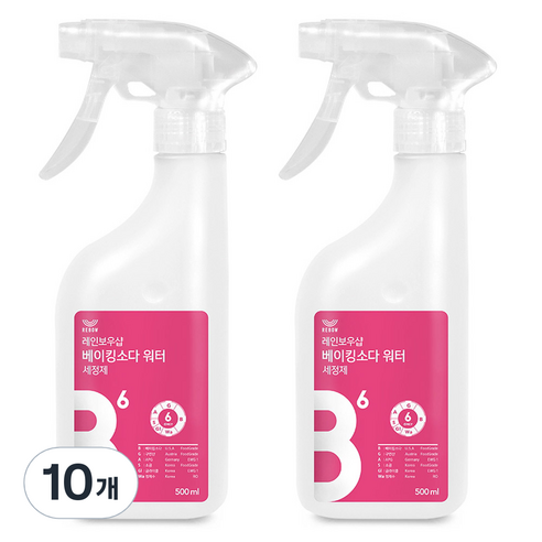 레인보우샵 베이킹소다 워터 다목적세정제, 500ml, 10개
