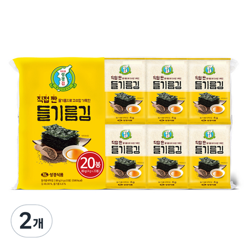 지도표성경 들기름 식탁김 20p, 80g, 2개