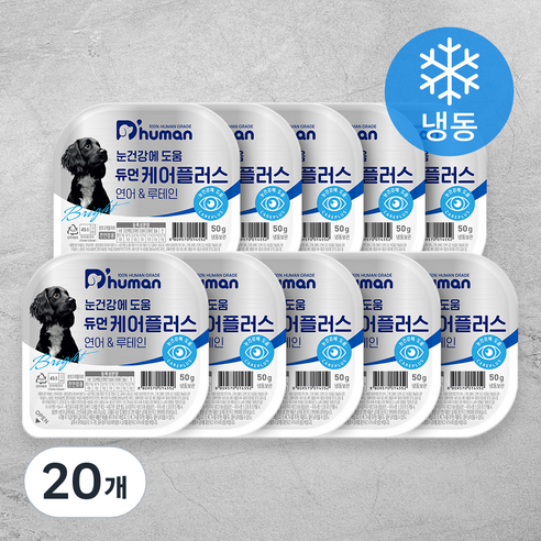 듀먼 전연령 강아지 케어플러스 눈건강 화식사료, 연어, 50g, 20개
