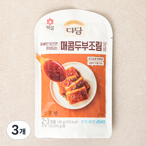 다담 매콤 두부조림 양념, 140g, 3개