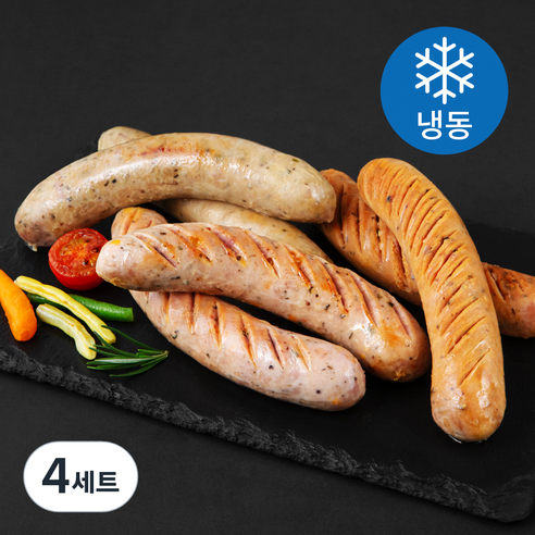 쿡생 모듬소시지 불고기맛 + 치즈맛 + 청양매운맛 세트 390g (냉동), 4세트