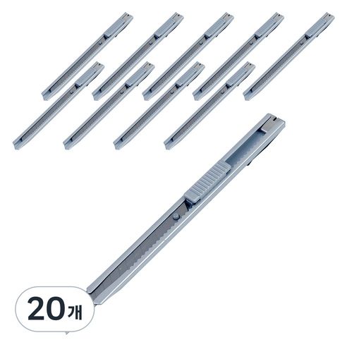 바이하츠 컷터칼 소 C-10205, 은색, 20개