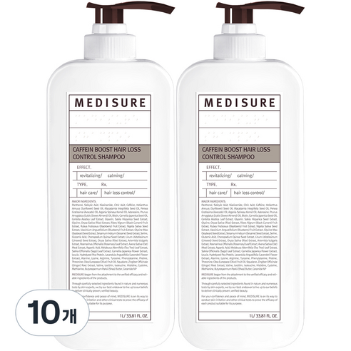 메디슈어 카페인 부스트 탈모 샴푸, 10개, 1000ml