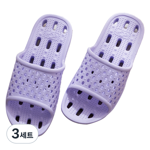 언헤브 실내 지압 슬리퍼 세트 245, 03 퍼플, 3세트