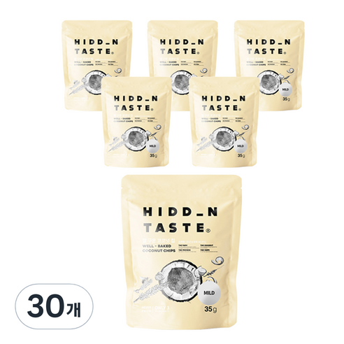 히든테이스트 잘 구운 코코넛 칩 마일드, 35g, 30개