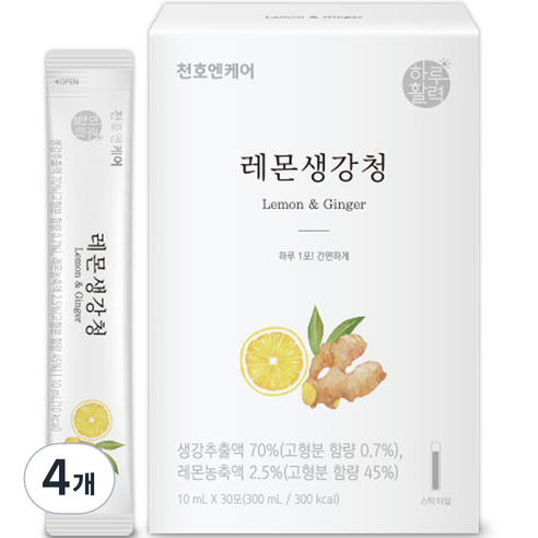 천호엔케어 하루활력 레몬생강청 30포, 300ml, 4개