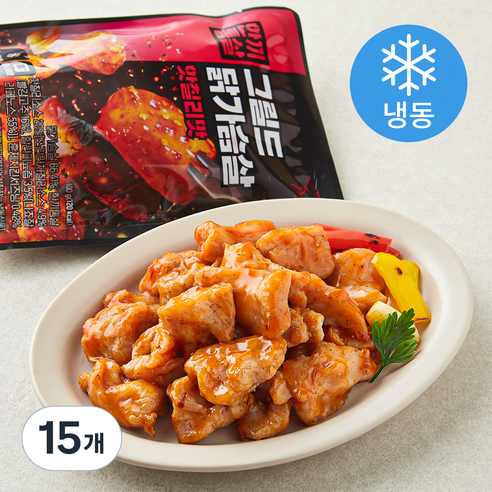 한끼통살 그릴드 닭가슴살 핫칠리맛 (냉동), 100g, 15개