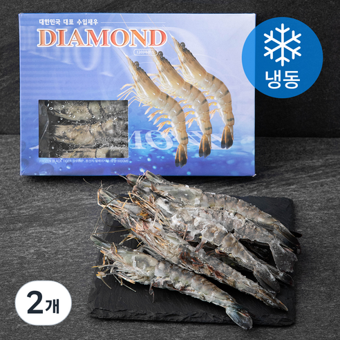 다이아몬드 홍다리 얼룩 새우 10미 (냉동), 500g, 2개
