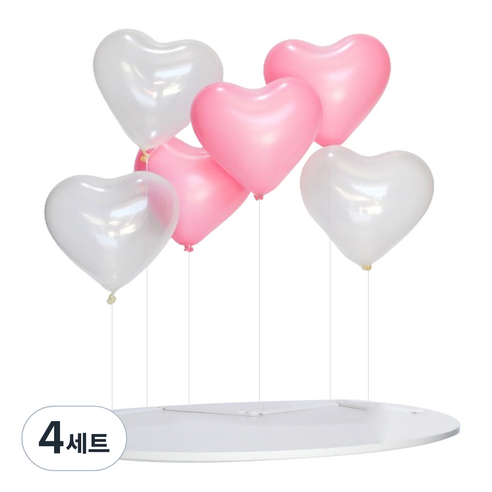 파티쇼 풍선스탠드 하트 세트, 핑크, 4세트