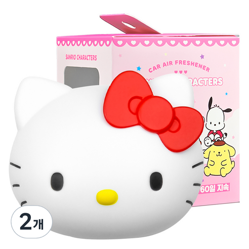 벨르아망 산리오 헬로키티 빅페이스 리필형 차량용 방향제, 2개, 클레멘타인