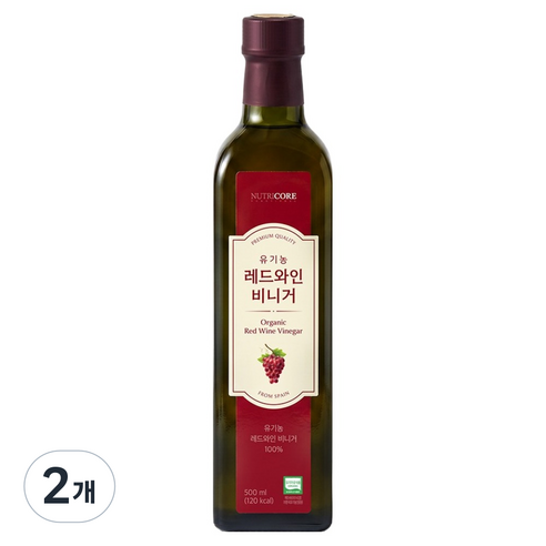 뉴트리코어 유기농 레드와인 비니거, 2개, 500ml