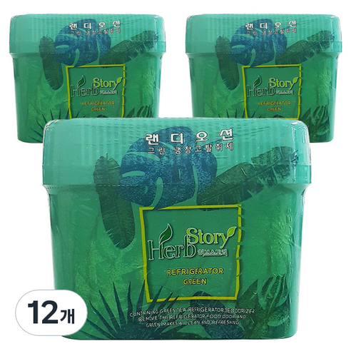 허브스토리 대용량 냉장고 탈취제 녹차젤, 260g, 12개