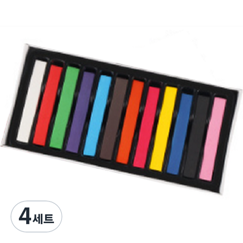 생활백서 채색 스틱 파스텔 롱, 12색, 4세트