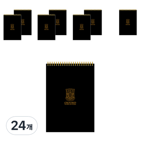 OXFORD 블랙PP 상철 80매 수첩, 혼합 색상, 24개