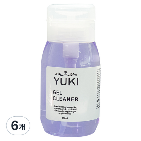 유키 대용량 펌프형 젤클리너, 200ml, 6개