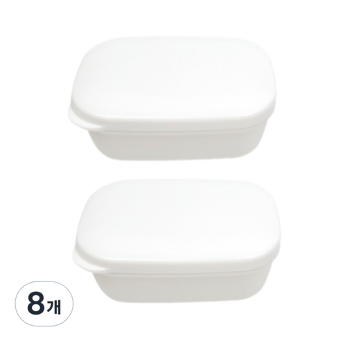 쓰리썬 휴대용 사각 비누케이스 2p, 화이트, 8개