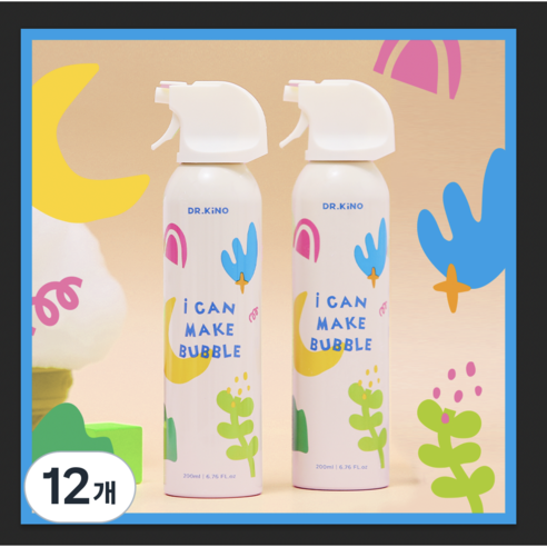닥터키노 아동용 굿 버블 바디워시 클렌저 샴푸, 200ml, 12개