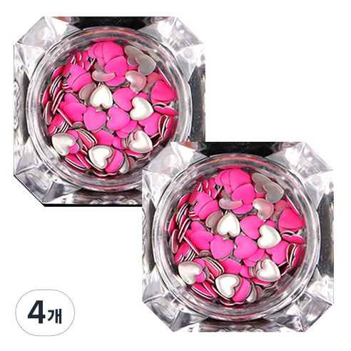 이엘피코리아 러블리스터드 네일 글리터 4mm, 핑크, 4개