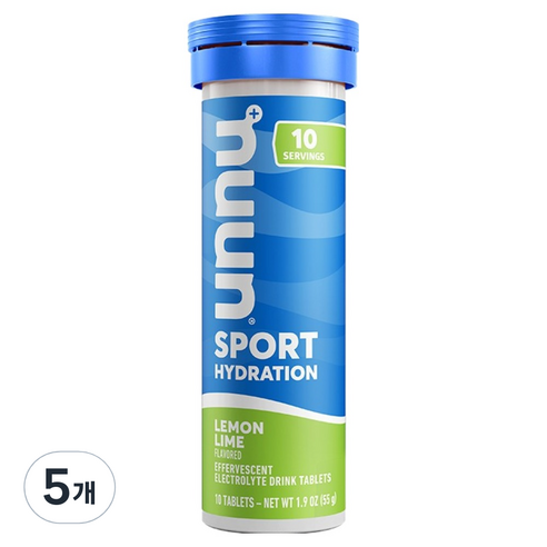 Nuun 스포츠 하이드레이션 레몬 라임향, 52g, 5개
