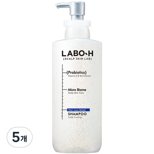 라보에이치 프로바이오틱스 탈모증상완화 샴푸 두피쿨링, 5개, 400ml