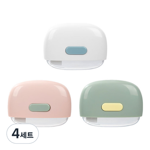 델리 동글이 미니 세라믹 안전컷터 3종 세트 TD260, 화이트, 핑크, 그린, 4세트