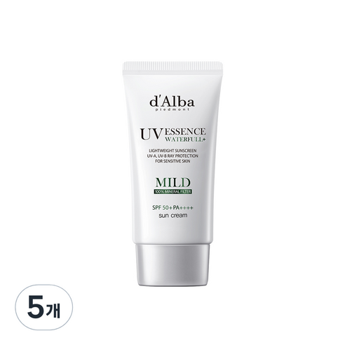 달바 워터풀 마일드 선크림 SPF50+ PA++++, 50ml, 5개