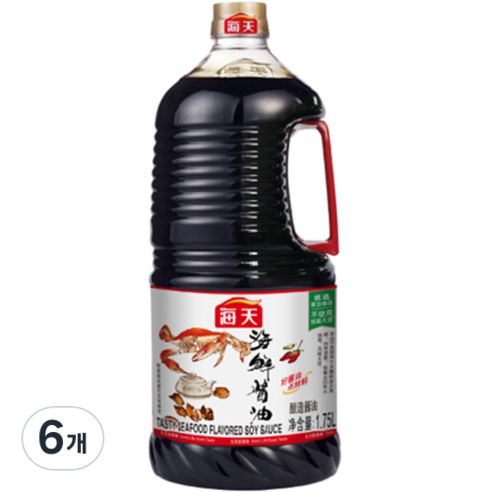 해천 해산물용 간장, 1.75L, 6개