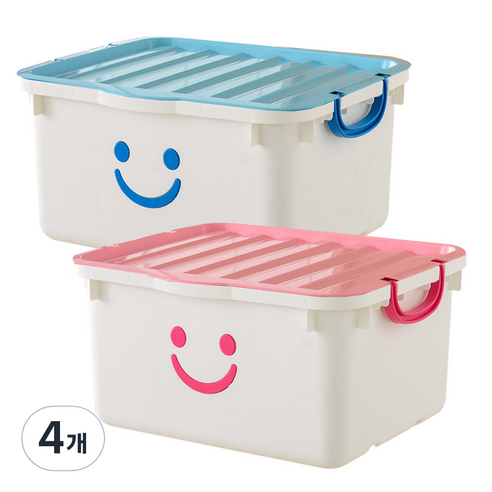보노하우스 화이트 초대형 해피박스, 블루 + 핑크, 4개