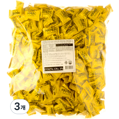 일광제과 비타C레몬맛캔디, 2kg, 3개