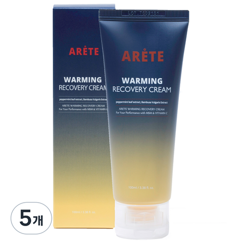 아레떼 워밍리커버리크림 스포츠크림, 5개, 100ml