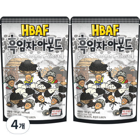 바프 흑임자 아몬드, 190g, 4개