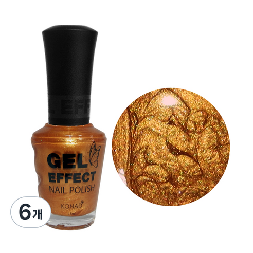 코나드 젤이펙트 네일 폴리쉬, 골드 펄, 15ml, 6개