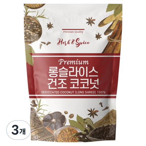 건조코코넛, 3개, 500g