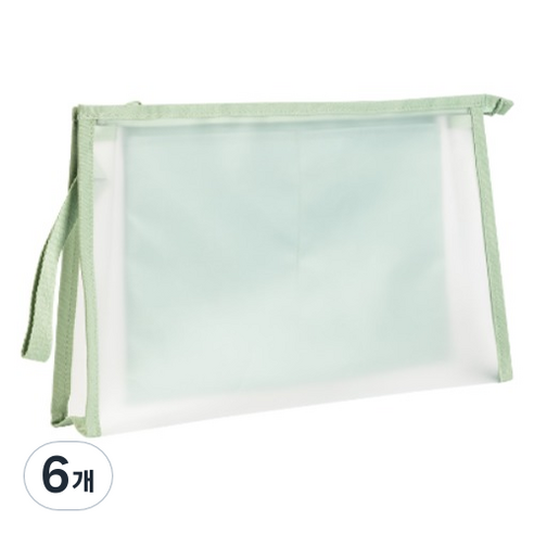 델리 삼각 투포켓 스트랩 파우치 A4 PP109, 그린립, 6개