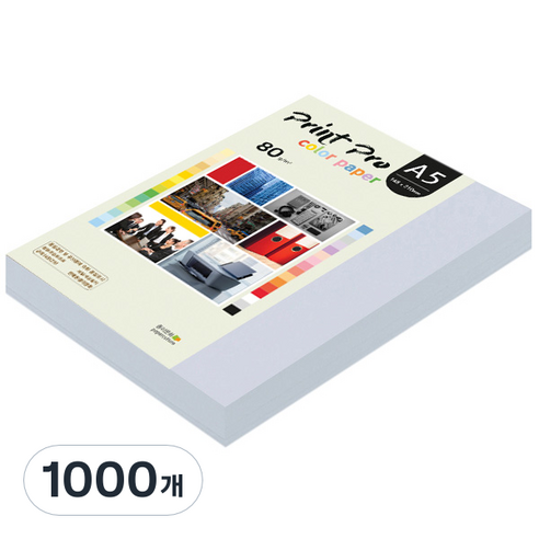 종이문화 프린트 프로 칼라 복사용지 No 19 미스티블루 80g, A5, 1000개