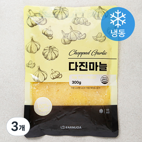 팜조아 국내산 다진마늘 (냉동), 300g, 3개