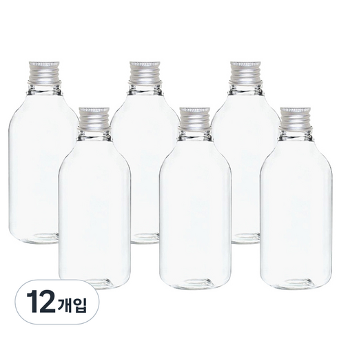 병도매닷컴 ARB100 투명 음료용기 알루미늄 실버캡, 100ml, 12개