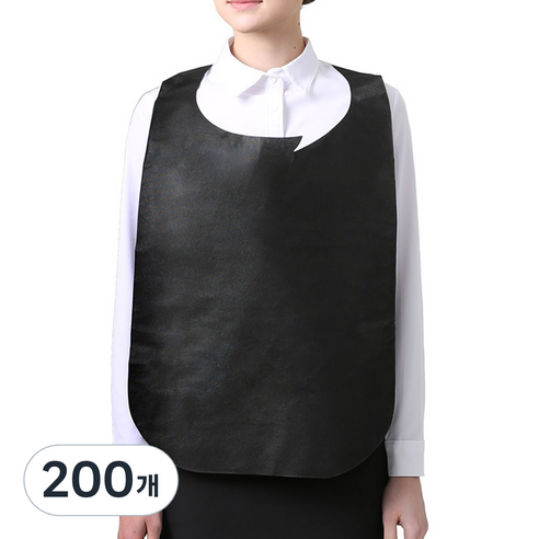 웰프런 부직포 일회용 앞치마, 블랙, 200개