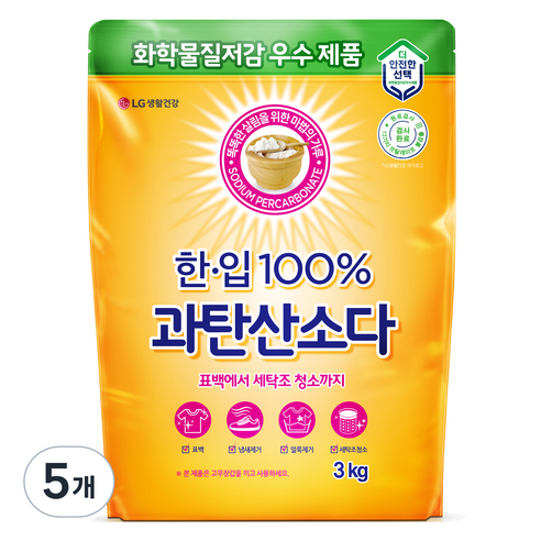 한입 100% 과탄산소다, 3kg, 5개