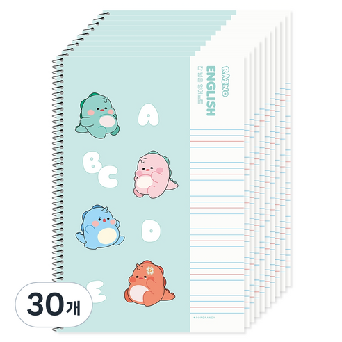 포포팬시 라이노 초등 영어노트, 민트, 30개