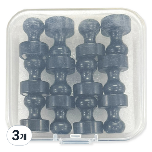 동아피엠에스 초강력 체스형 장구 자석 12mm 12p, 무광블랙, 3개