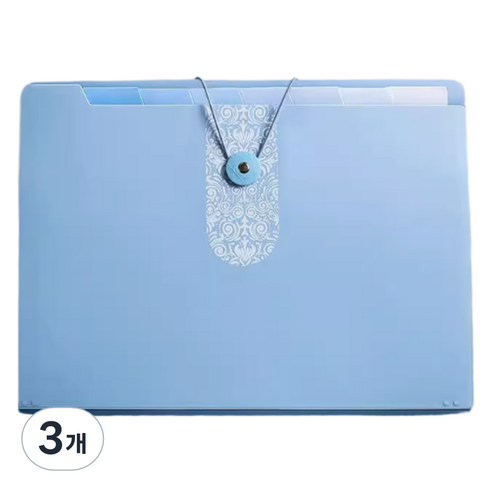통근창고 A4서류 문서보관 파일케이스 5칸 325 x 245 mm, 블루, 3개