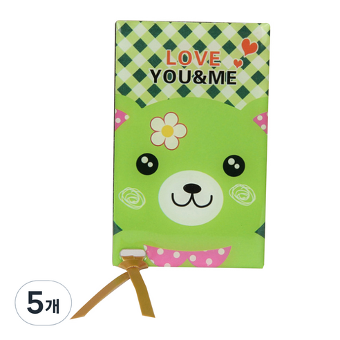 DeClock 휴대용 스트인레스 손거울, 곰돌이, 5개